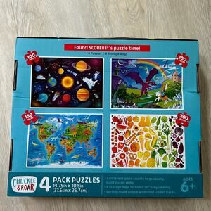 Chuckle and Roar 4 pack puzzles age 6+ new in box never opened mixed themes NWT